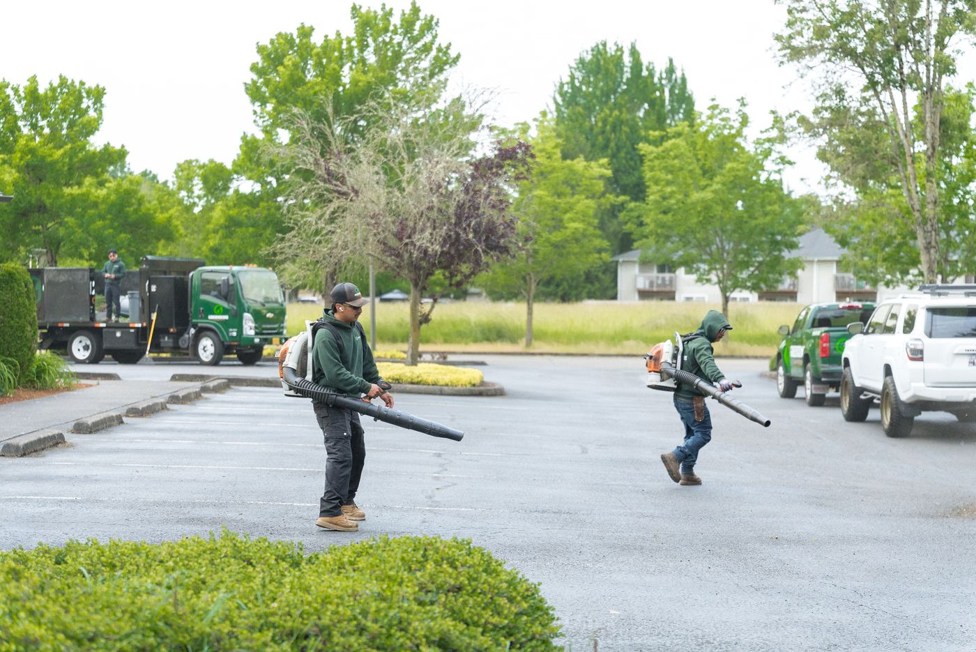 Greenzone Landscape crew performing commercial cleanup service